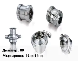 Клапан нержавеющий 80 16нж84нж Ру40 обратный, подъемный, стяжной от -60 до +350